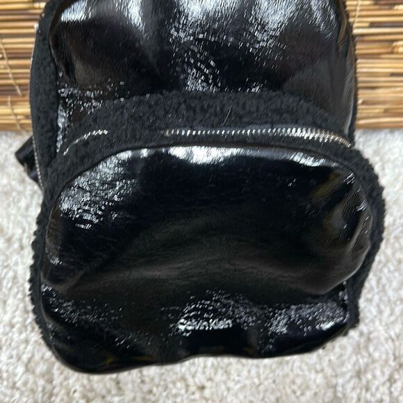 Calvin Klein Estelle Patent Sherpa Backpack - Picture 2 of 4